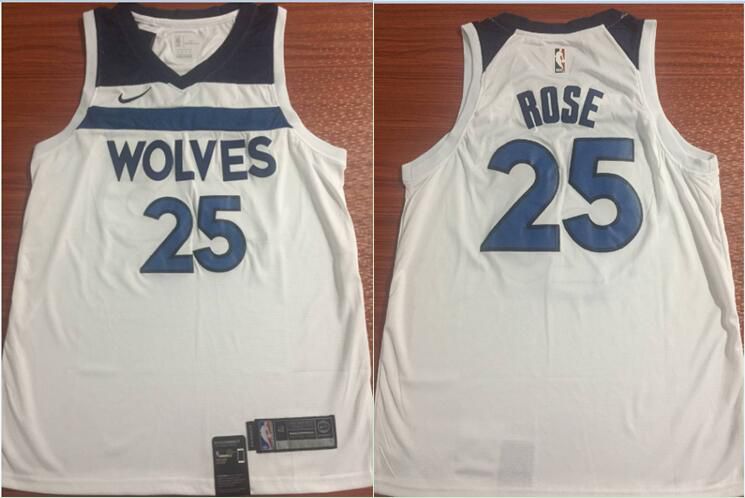 Men Minnesota Timberwolves #25 Rose White Nike NBA Jerseys